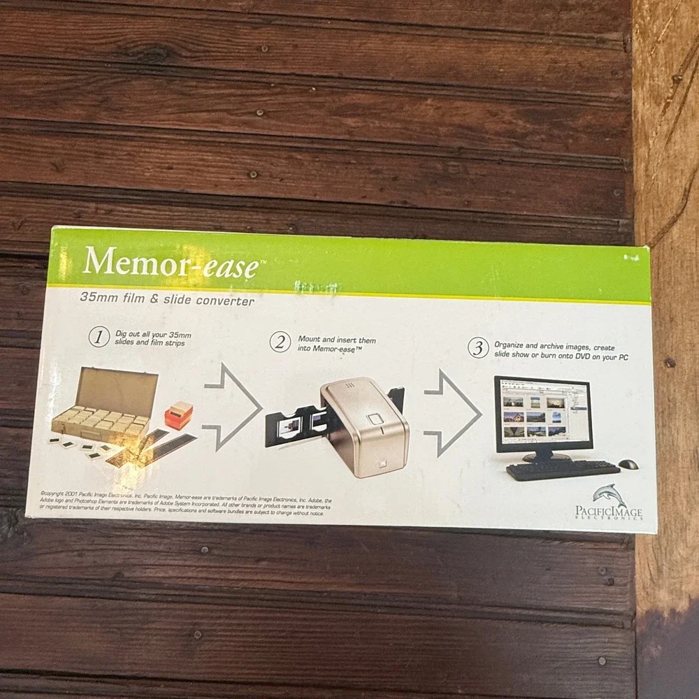 Pacific Image Memor-ease 35mm Film & Slide Converter Scanner 1800dpi USB 2.0